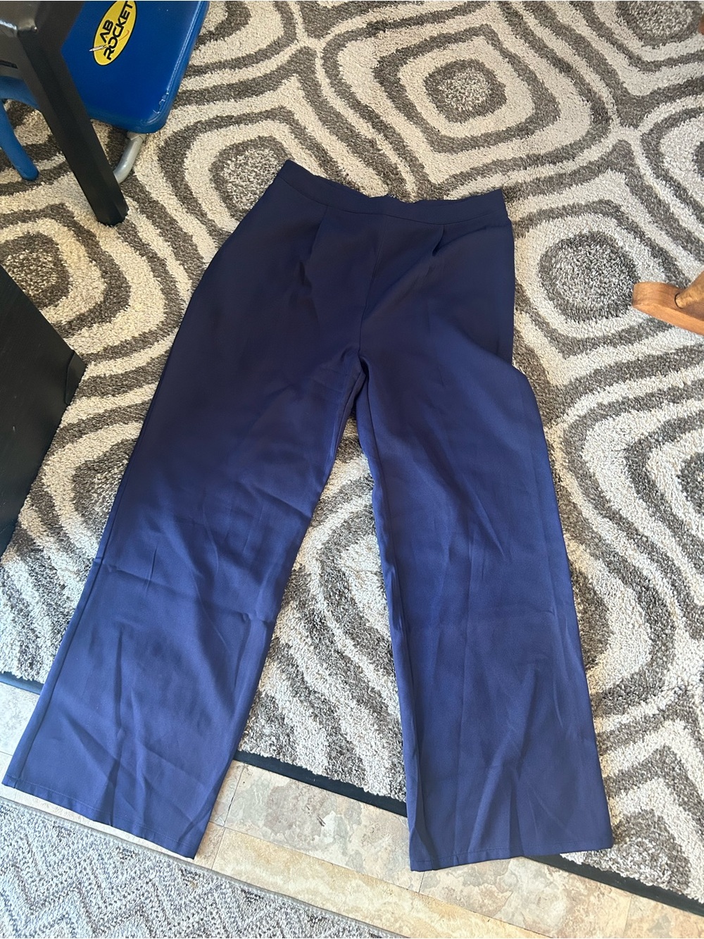 Fashion Nova Navy Blue High Waisted Wide Leg Dress Pants XL